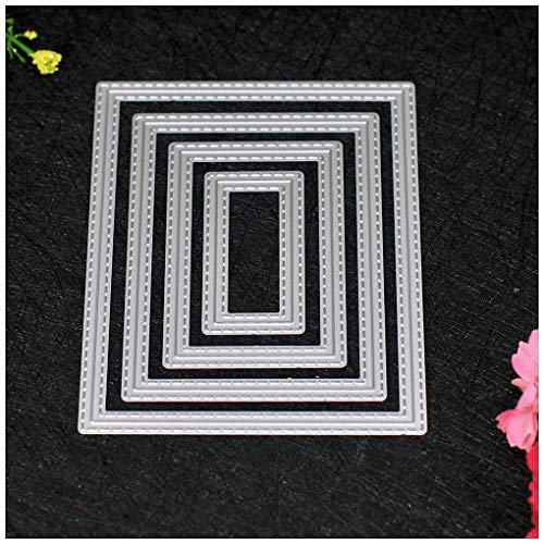 KWELLAM 4pcs Outside and Inside Rectangle Metal Die Cutting Dies for DIY Scrapbooking Photo Album Embossing - Image 1